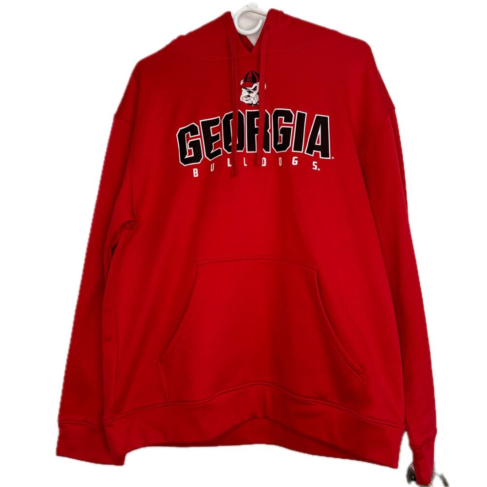 Georgia Bulldogs Red Mens Women Knights Apparel Hoodie Sweatshirt Size Large (L)